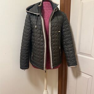 Kate Spade New York Quilted Hooded Coat Large